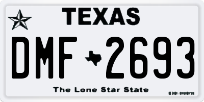 TX license plate DMF2693