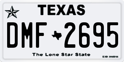 TX license plate DMF2695
