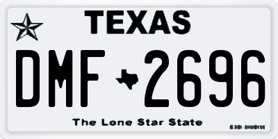 TX license plate DMF2696