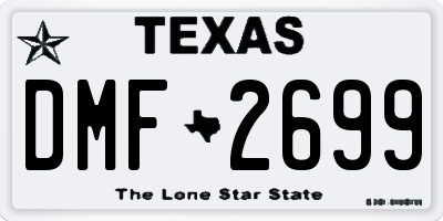 TX license plate DMF2699