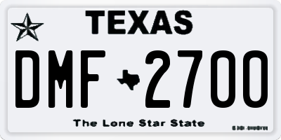 TX license plate DMF2700