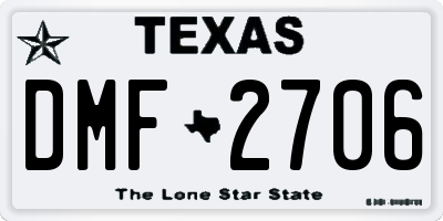 TX license plate DMF2706