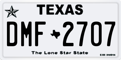 TX license plate DMF2707