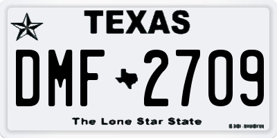 TX license plate DMF2709