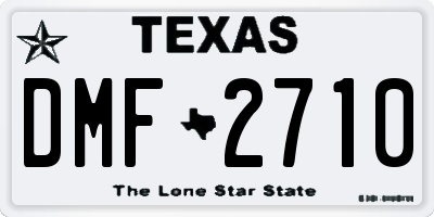 TX license plate DMF2710