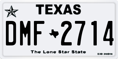 TX license plate DMF2714