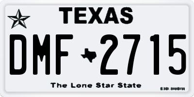 TX license plate DMF2715