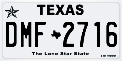 TX license plate DMF2716