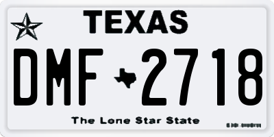 TX license plate DMF2718