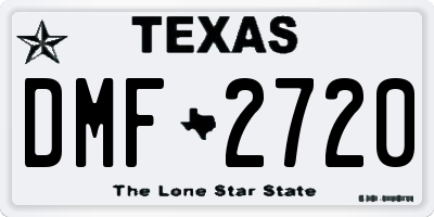 TX license plate DMF2720