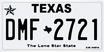 TX license plate DMF2721