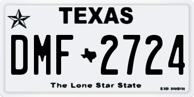 TX license plate DMF2724