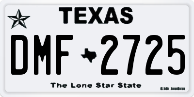 TX license plate DMF2725