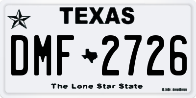 TX license plate DMF2726