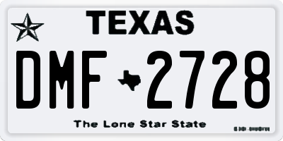 TX license plate DMF2728