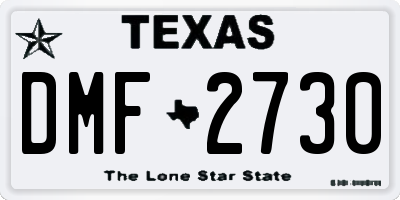 TX license plate DMF2730