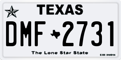 TX license plate DMF2731