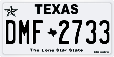 TX license plate DMF2733