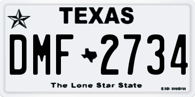 TX license plate DMF2734