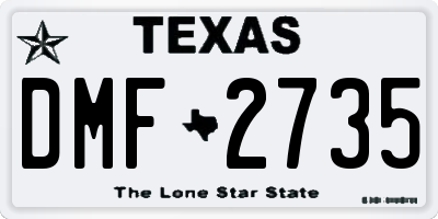 TX license plate DMF2735