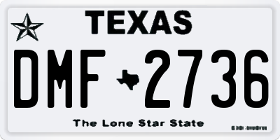 TX license plate DMF2736