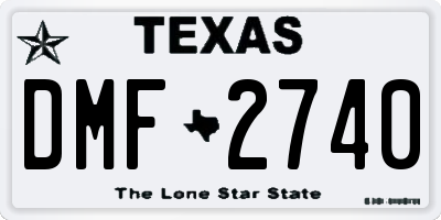 TX license plate DMF2740