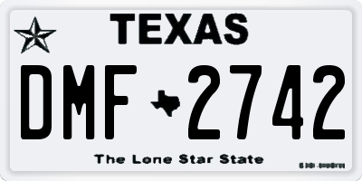 TX license plate DMF2742