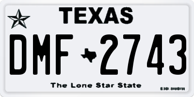 TX license plate DMF2743