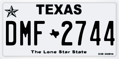 TX license plate DMF2744