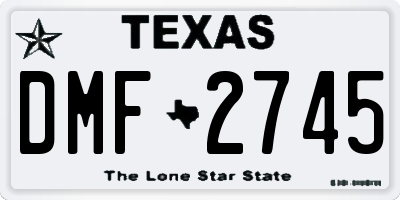 TX license plate DMF2745