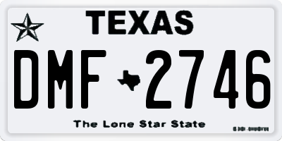 TX license plate DMF2746