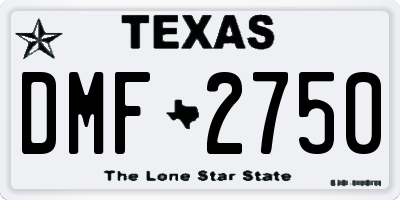 TX license plate DMF2750