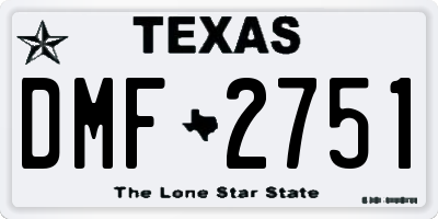 TX license plate DMF2751
