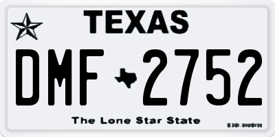 TX license plate DMF2752