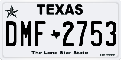 TX license plate DMF2753