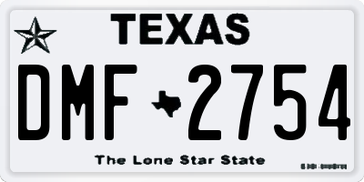 TX license plate DMF2754