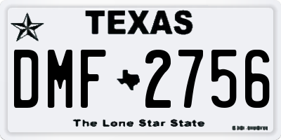 TX license plate DMF2756