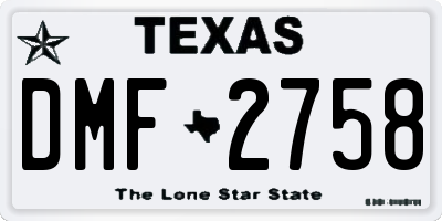 TX license plate DMF2758