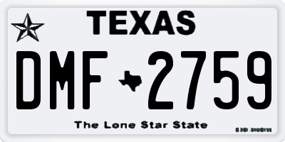 TX license plate DMF2759