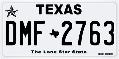 TX license plate DMF2763