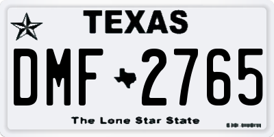 TX license plate DMF2765