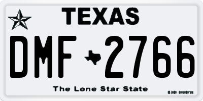 TX license plate DMF2766