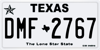TX license plate DMF2767