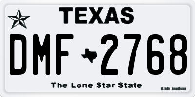 TX license plate DMF2768