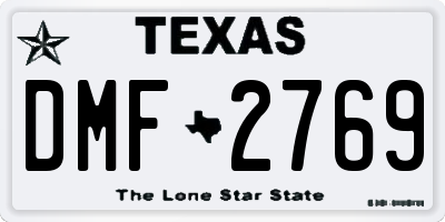 TX license plate DMF2769
