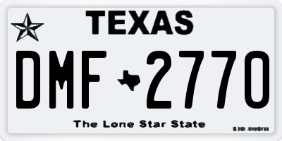 TX license plate DMF2770