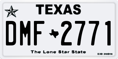 TX license plate DMF2771