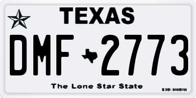 TX license plate DMF2773