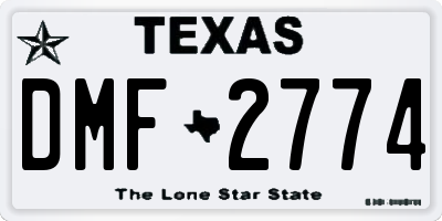 TX license plate DMF2774