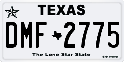 TX license plate DMF2775